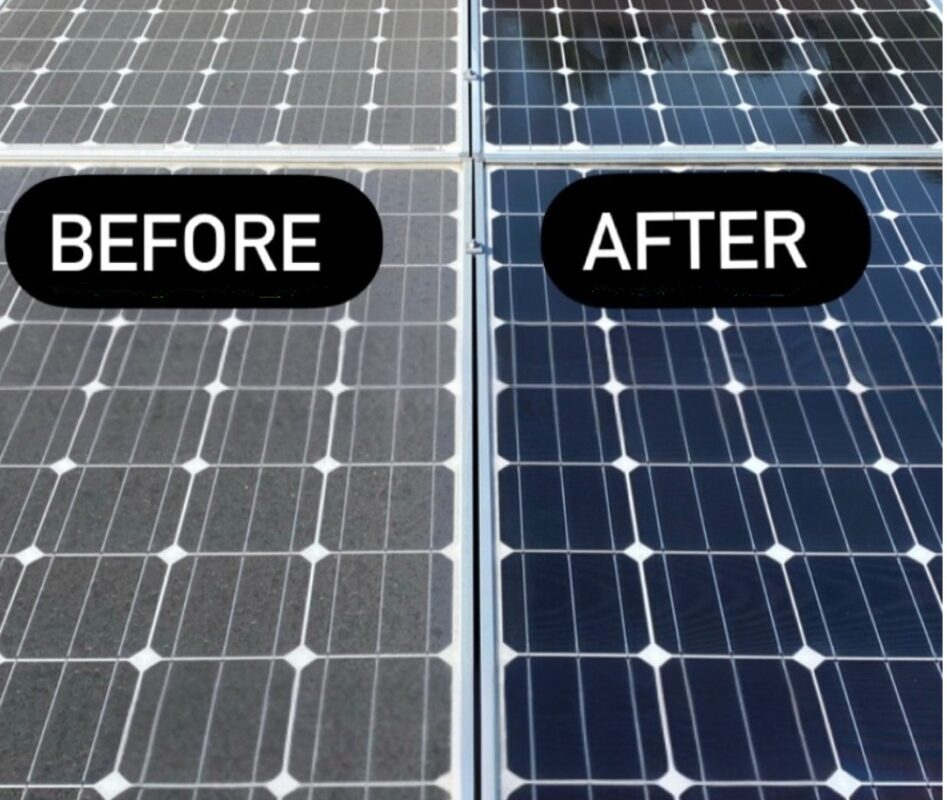 Solar panel cleaning on the Costa del Sol using purified water for maximum efficiency and streak-free results